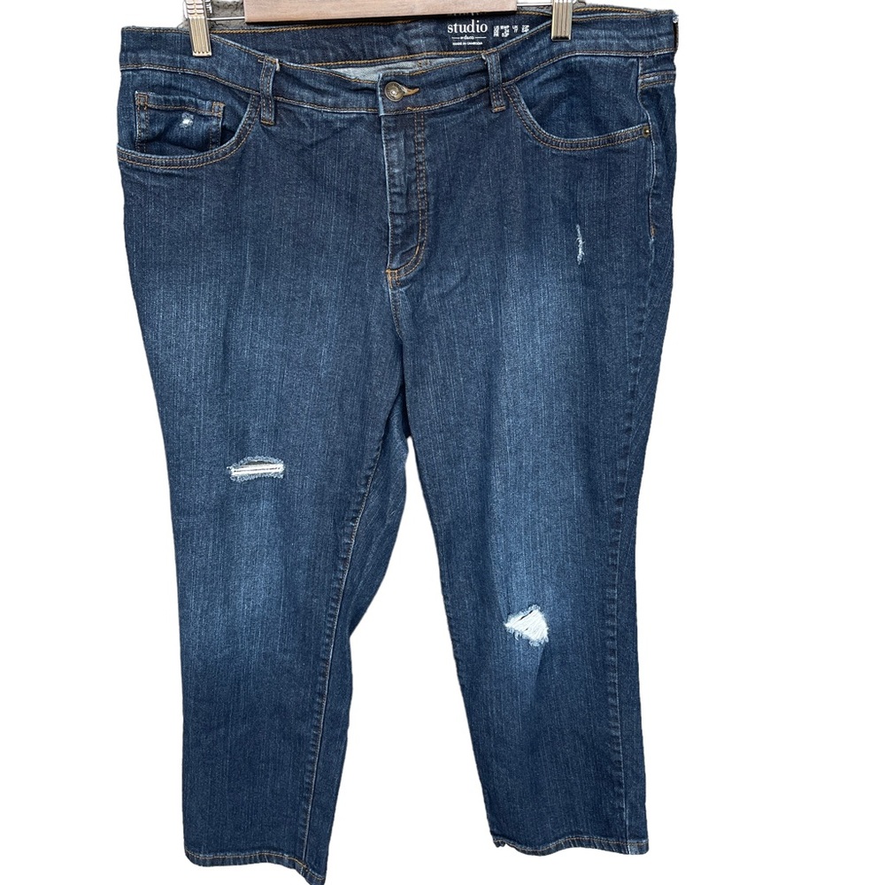 D & Co. Studio Dark Capri Jeans Women's Plus Size 18W